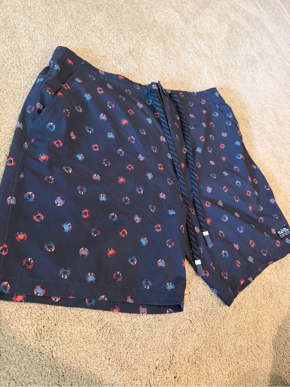 Men's Salt Life Swim Trunks with Red & Blue Crab Print